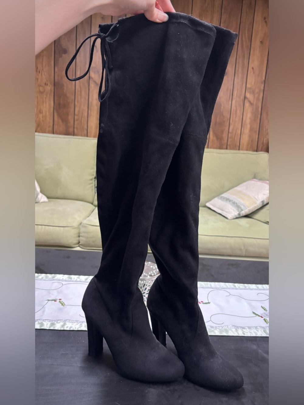 Steve Madden Black Over-the-Knee Suede Boots